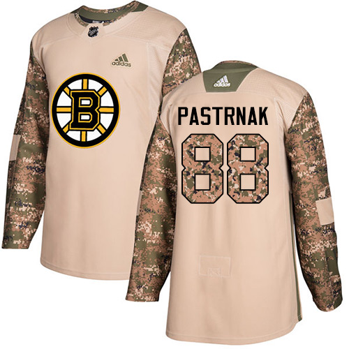 Adidas Bruins #88 David Pastrnak Camo Authentic Veterans Day Stitched NHL Jersey